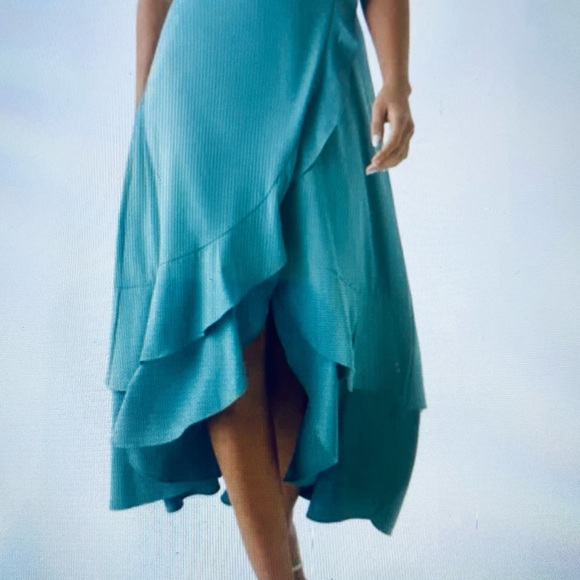 LARGE. HALARA BREEZEFUL LACE UP BACK RUFFLE HEM MAXI DRESS - Picture 3 of 10